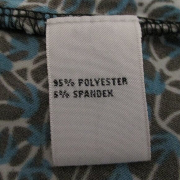 Josephine Studio top 3/4 length sleeves w/stretch, dark brown & teal size L - Picture 2 of 7